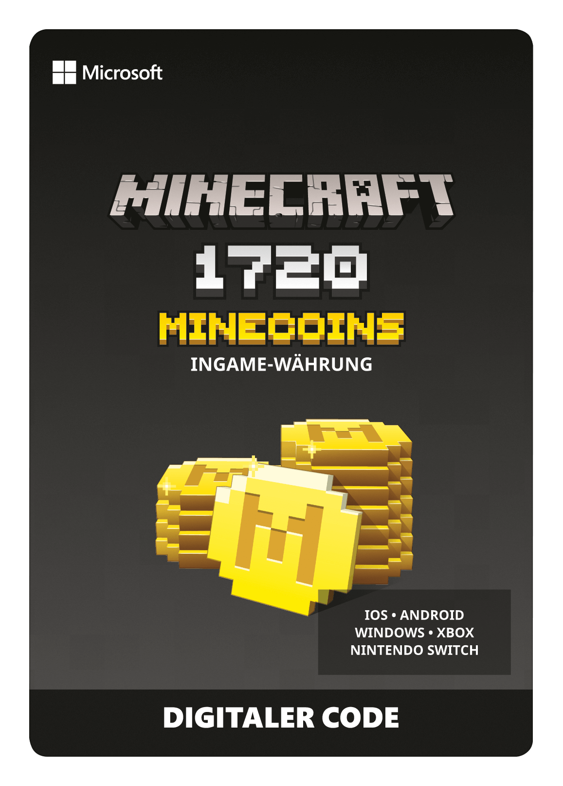 Minecraft Minecoins 1720 – €9.99 Geschenkkarte