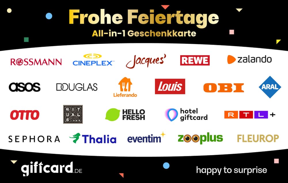 All-in-1 Frohe Festtage Geschenkkarte